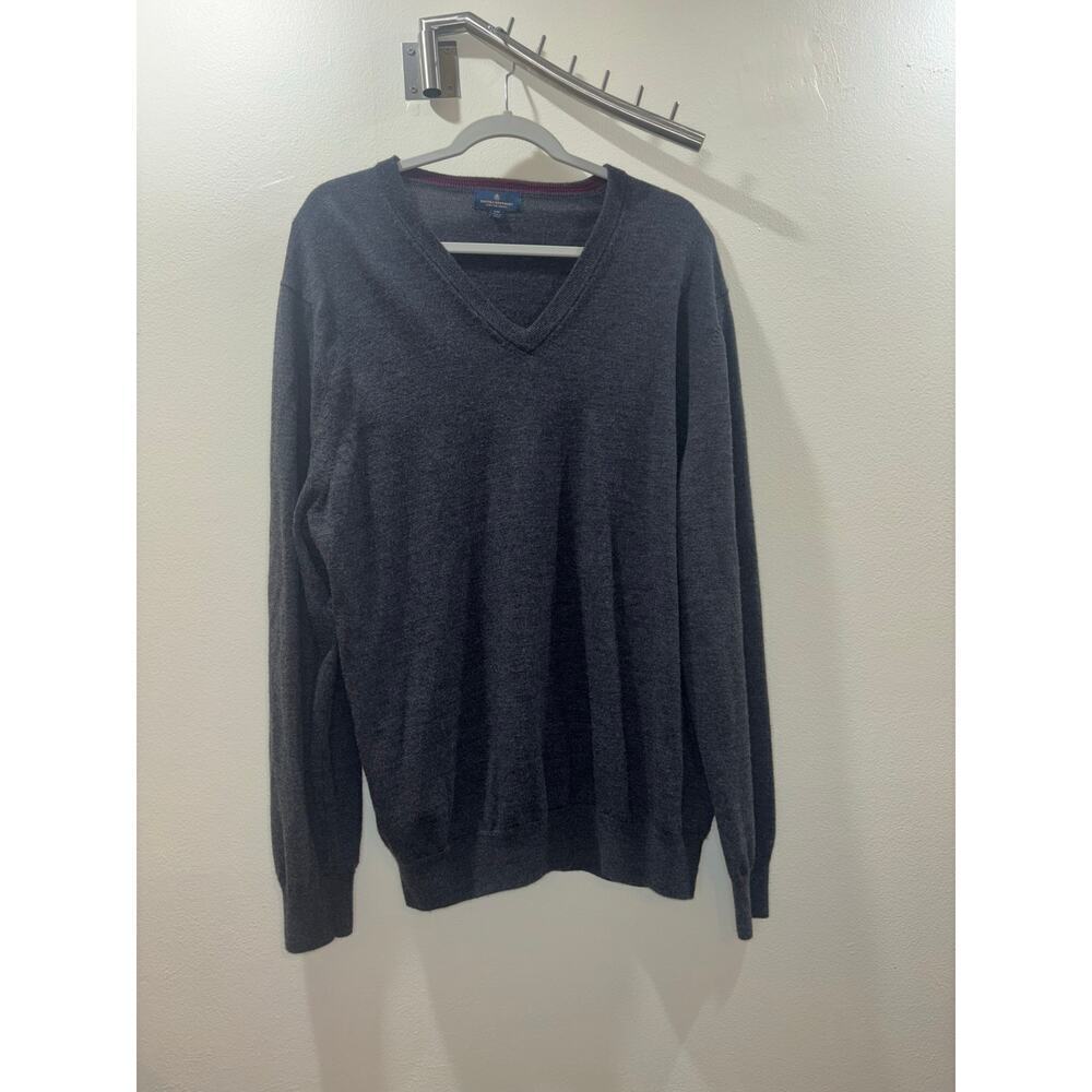 Brooks Brothers Extra Fine Merino Wool Sweater – XXL Gray V-Neck